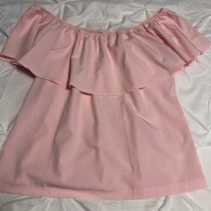 Pink off the shoulder